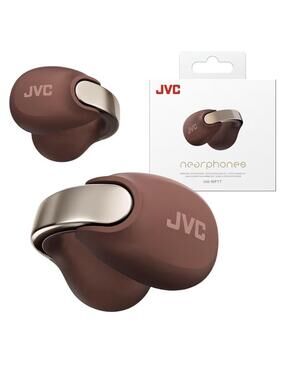 JVC Nearphones HA-NP1T Bluetooth Open-Air In-Ear Earbuds Brown Multipoint